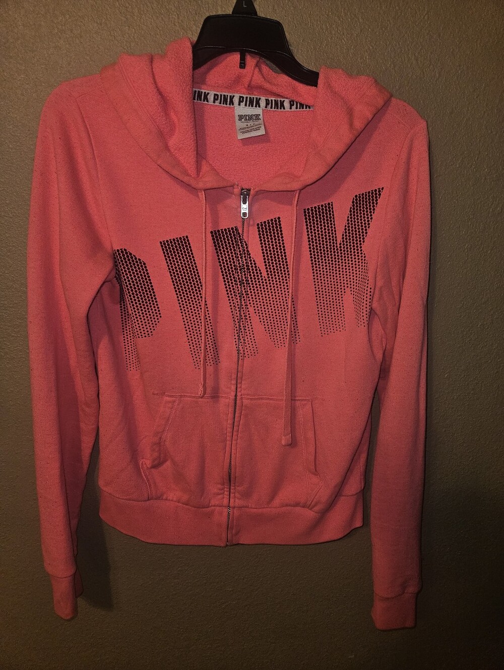 PINK Victoria's Secret Pink Zip-Up Hoodie With Logo Size Small